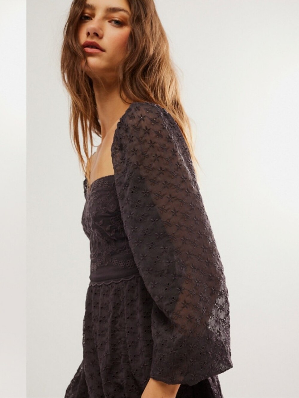 Free People Malina Maxi Lace Long-Sleeve Midi Dress